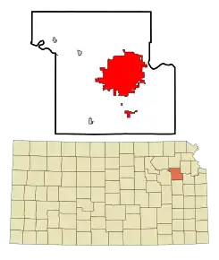 Poziția localității Topeka