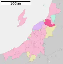 Poziția localității Shibata, Niigata