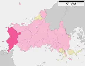 Poziția localității Shimonoseki