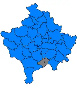 Poziția localității Štrpce