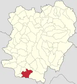 Amplasarea în cadrul județului