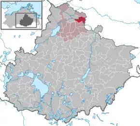 Poziția  Siedenbrünzow pe harta districtului Mecklenburgische Seenplatte