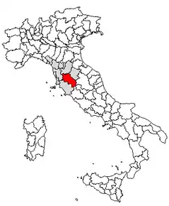 Poziția regiunii Provincia di Siena