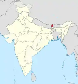 Poziția regiunii Sikkim