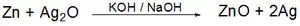 Balanced equation for the reaction occurring in a silver oxide battery.