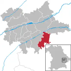 Lage des Marktes Simbach im Landkreis Dingolfing-Landau