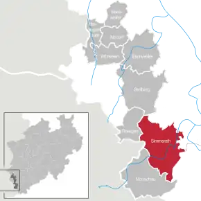 Poziția comunei Simmerath pe harta districtului Aachen