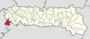 Amplasarea în cadrul județului