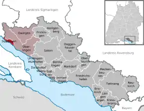 Poziția  Sipplingen pe harta districtului Bodenseekreis
