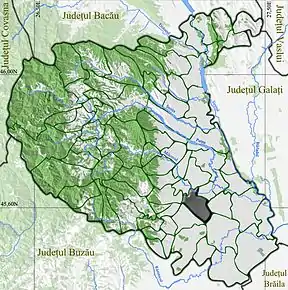 Amplasarea în cadrul județului