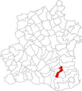 Amplasarea în cadrul județului