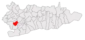 Amplasarea în cadrul județului