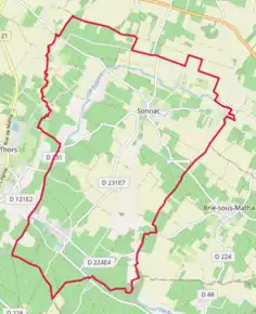 Poziția localității Sonnac