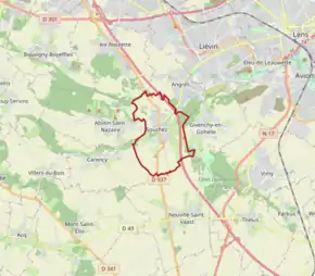 Poziția localității Souchez