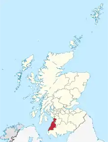 Poziția regiunii South Ayrshire