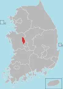 Poziția localității Sejong-si