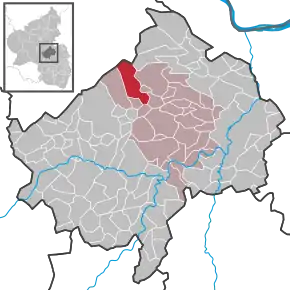 Poziția  Spall pe harta districtului Bad Kreuznach