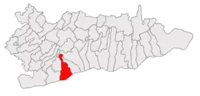 Amplasarea în cadrul județului