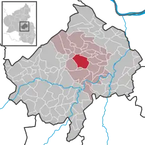 Poziția  Sponheim pe harta districtului Bad Kreuznach