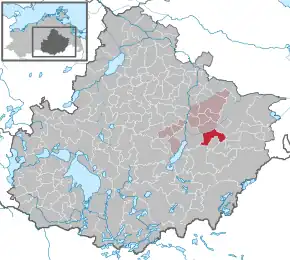 Poziția  Sponholz pe harta districtului Mecklenburgische Seenplatte