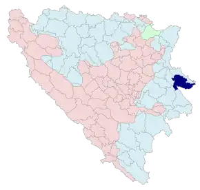 Poziția localității Srebrenița