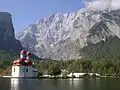 Insula St. Bartholomä de pe lacul Königssee (Bavaria de sud)