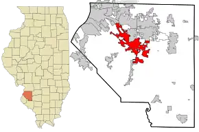 Poziția localității Belleville, Illinois