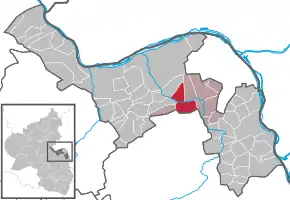 Poziția  Stadecken-Elsheim pe harta districtului Mainz-Bingen
