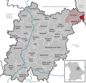 Poziția  Stadlern pe harta districtului Schwandorf