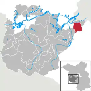 Poziția  Stahnsdorf pe harta districtului Potsdam-Mittelmark