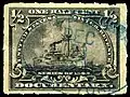 A half-cent US "battleship revenue" of 1898