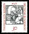Marcă poştală emisă de serviciile poştale ale Republicii Federale Germania, în 1971, dedicată lui Thomas a Kempis