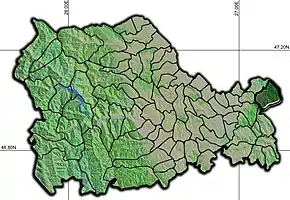 Amplasarea în cadrul județului