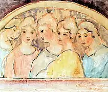 Studiu de panou decorativ pentru Palatul Funcționarilor Publici