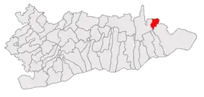 Amplasarea în cadrul județului