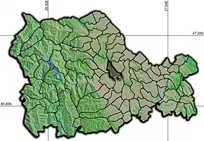 Amplasarea în cadrul județului