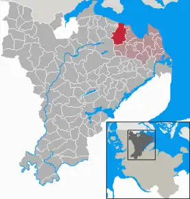 Poziția  Steinbergkirche pe harta districtului Schleswig-Flensburg