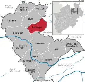 Poziția localității Steinhagen