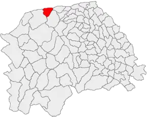 Amplasarea în cadrul județului