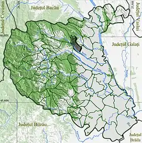 Amplasarea în cadrul județului