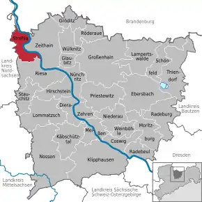 Poziția localității Strehla