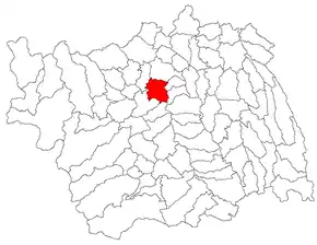 Amplasarea în cadrul județului