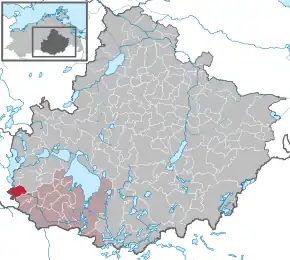 Poziția  Stuer pe harta districtului Mecklenburgische Seenplatte