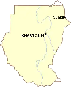 Poziția localității Suakin