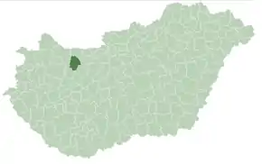 Poziția localității Microregiunea Kisbér