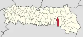 Amplasarea în cadrul județului