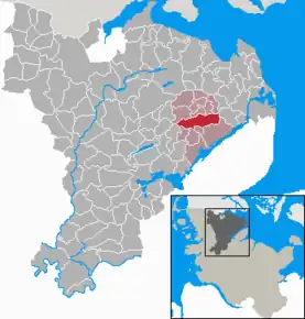 Poziția  Süderbrarup pe harta districtului Schleswig-Flensburg