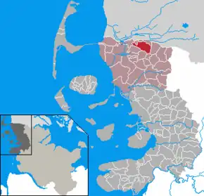 Poziția  Süderlügum pe harta districtului Nordfriesland