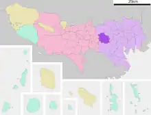 Poziția localității Suginami