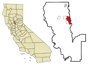 Poziția localității Yuba City, California